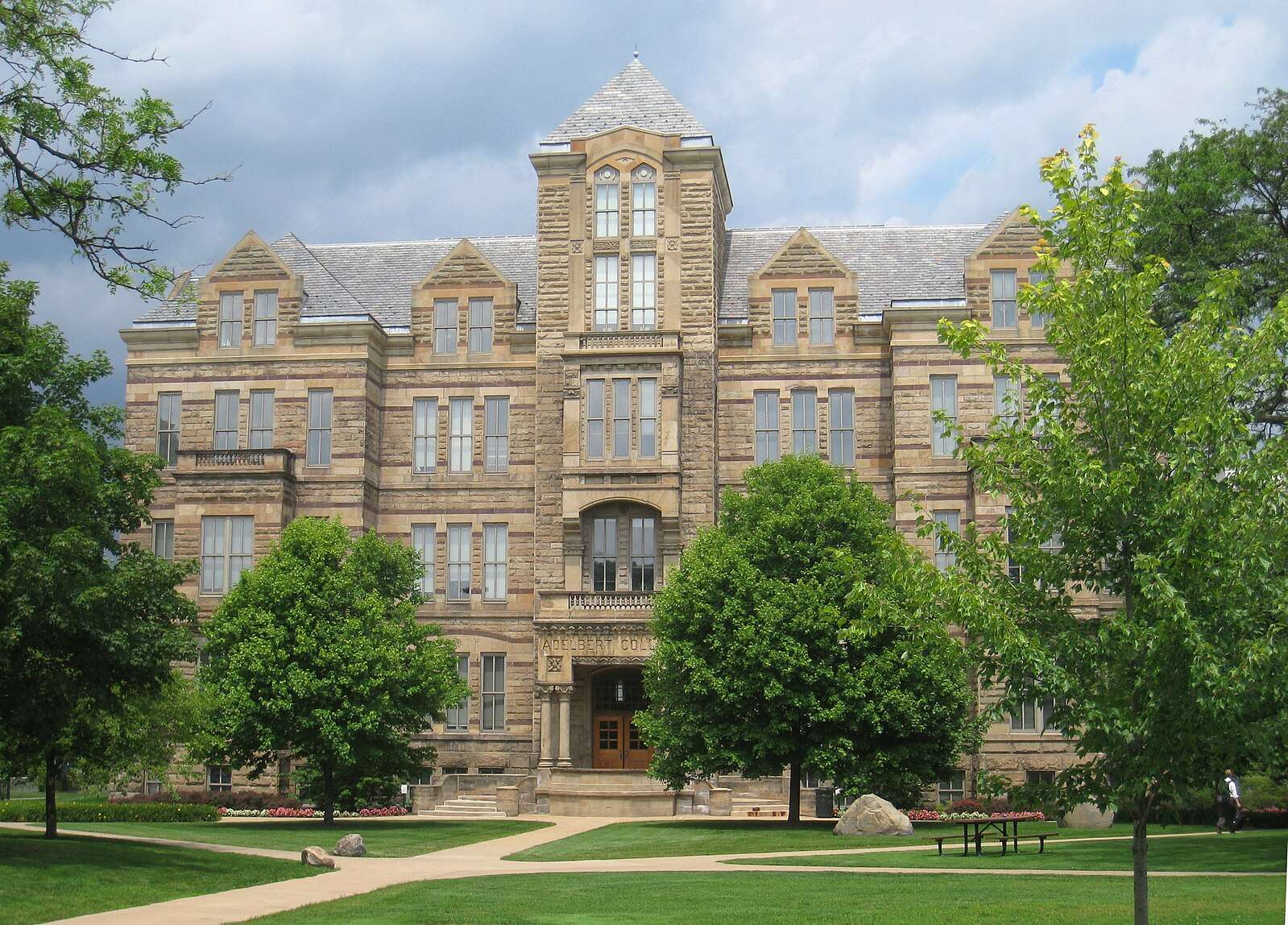 Adelbert Hall is featured at Case Western Reserve University.