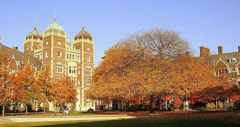 This is a landscape shot of the University of Pennsylvania in autumn.