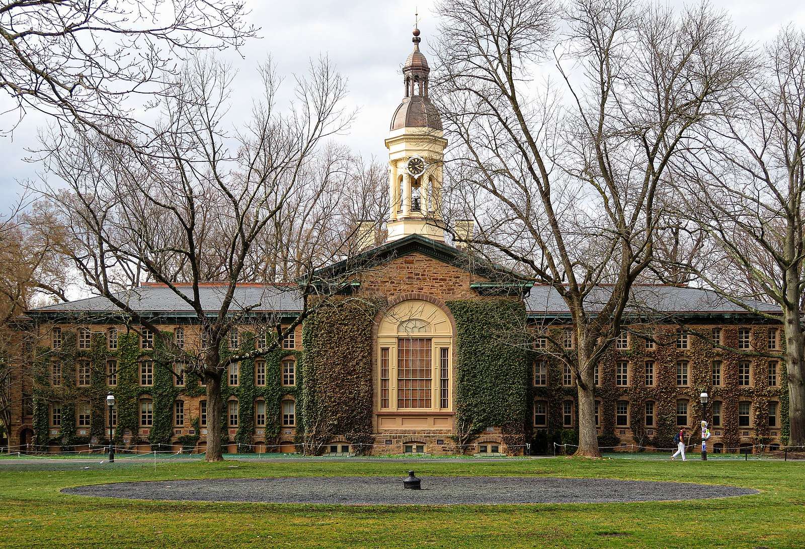 The exterior of Nassau Hall is featured at Princeton University.