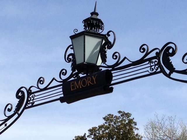 This is an elaborate street light at Emory University.