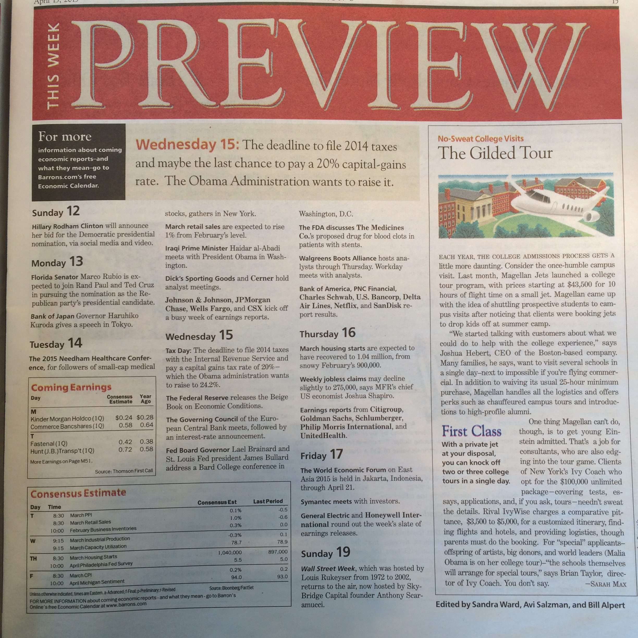 This is a photo of a college newspaper.