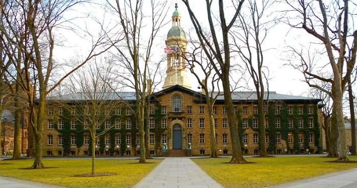 An ivy-covered building at Princeton is pictured.