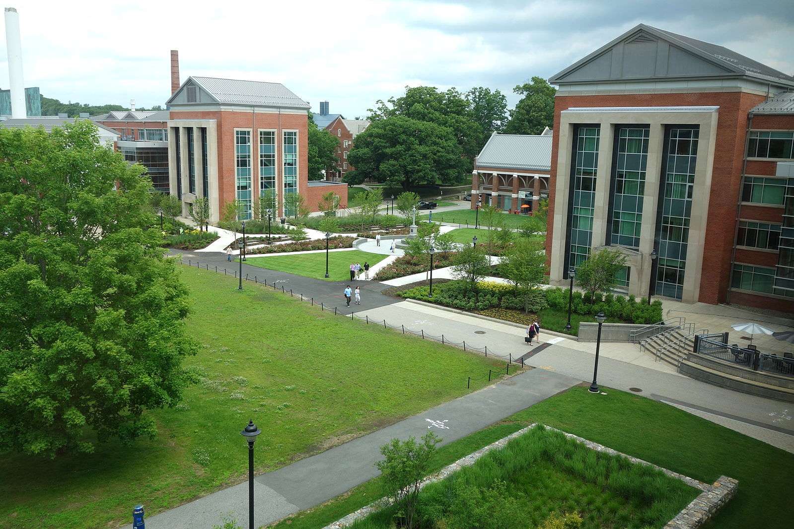The University of Connecticut's well manicured quad is featured.
