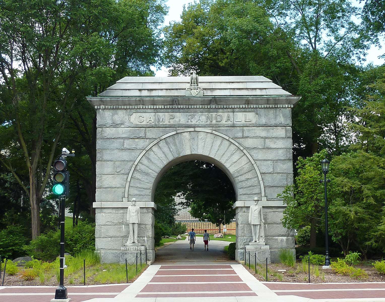 The arch at Camp Randall Stadium in Madison, Wisconsin is featured.
