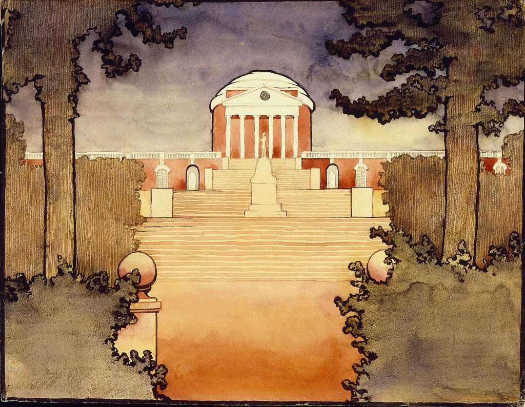 This is a painting by famed artist Georgia O’Keeffe of the UVA rotunda.