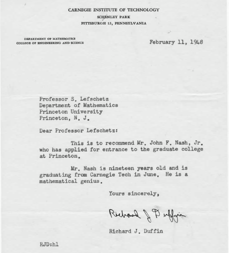 This is a photo of a letter of typewriter-written letter of recommendation.
